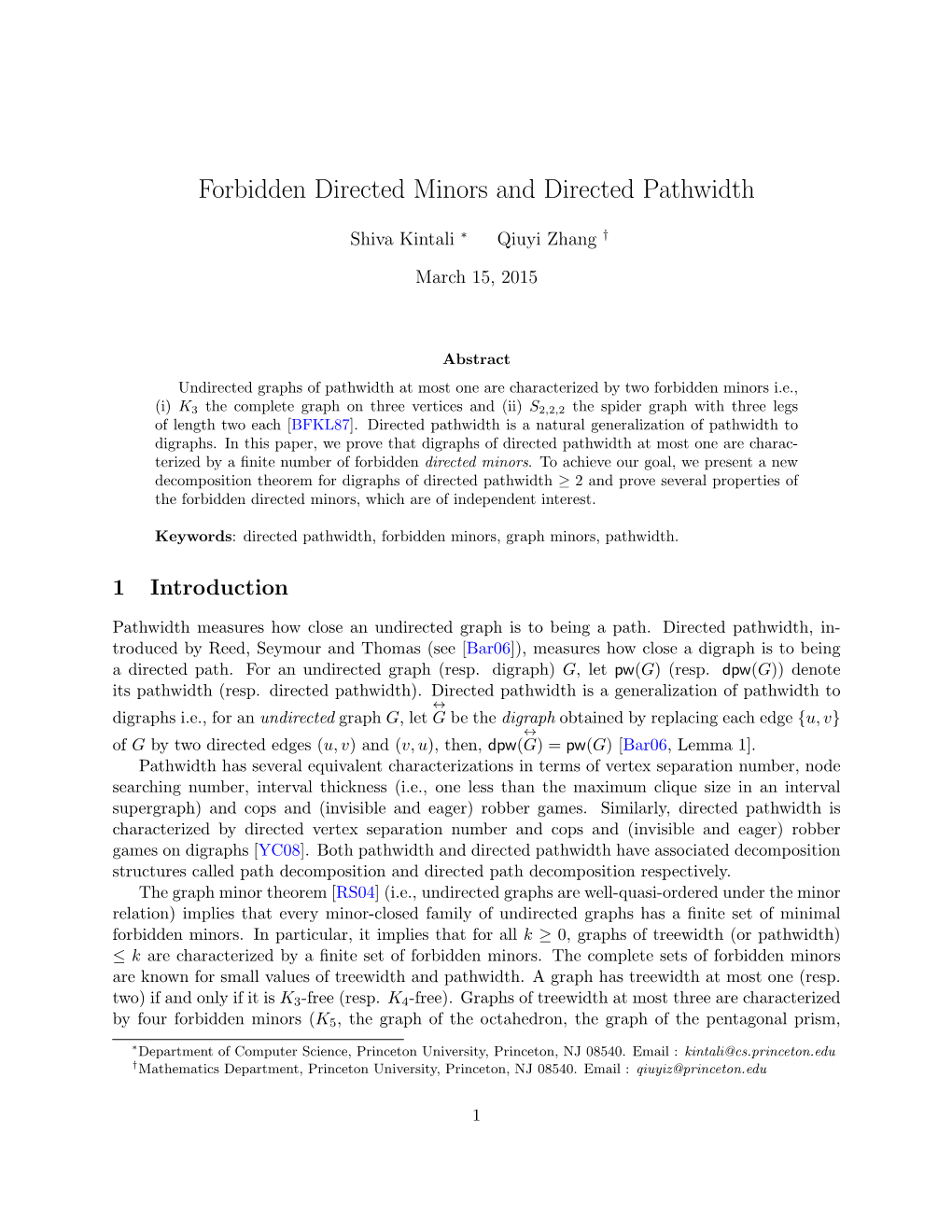 Forbidden Directed Minors and Directed Pathwidth