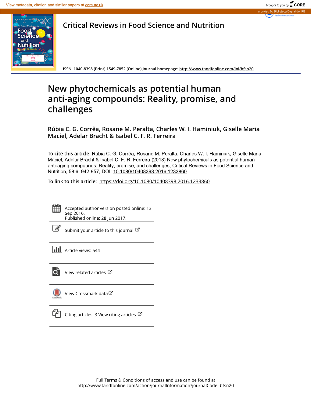 New Phytochemicals As Potential Human Anti-Aging Compounds: Reality, Promise, and Challenges