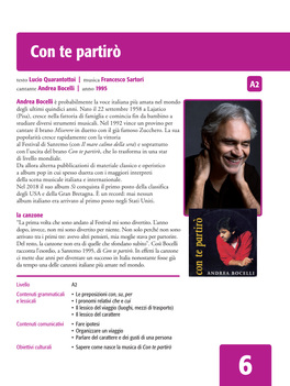 Con Te Partirò Testo Lucio Quarantottoi | Musica Francesco Sartori Cantante Andrea Bocelli | Anno 1995 A2