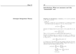 Lebesgue Integration Theory: Part I
