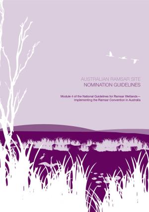 Australian Ramsar Site Guidelines