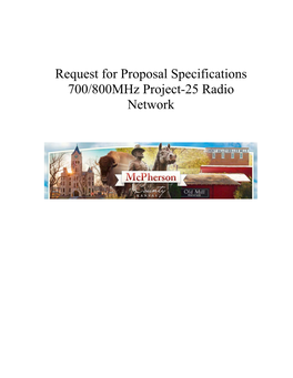 Request for Proposal Specifications 700/800Mhz Project-25 Radio Network