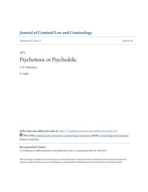 Psychotoxic Or Psychedelic G