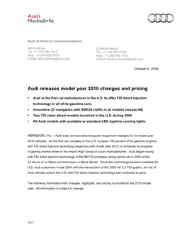 2010 Audi Q5 Media Information