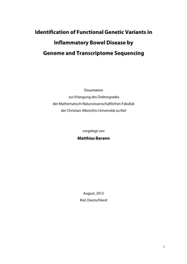 Identification of Functional Genetic Variants in Inflammatory Bowel Disease by Genome and Transcriptome Sequencing