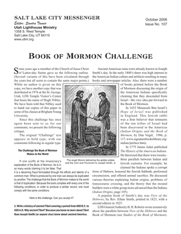 107 Salt Lake City Messenger: Book of Mormon Challenge