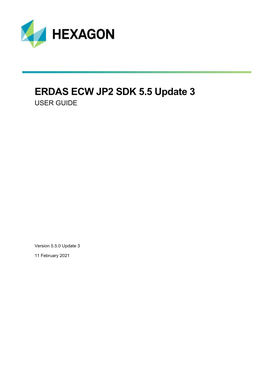 ERDAS ECW JP2 SDK 5.5 Update 3 USER GUIDE