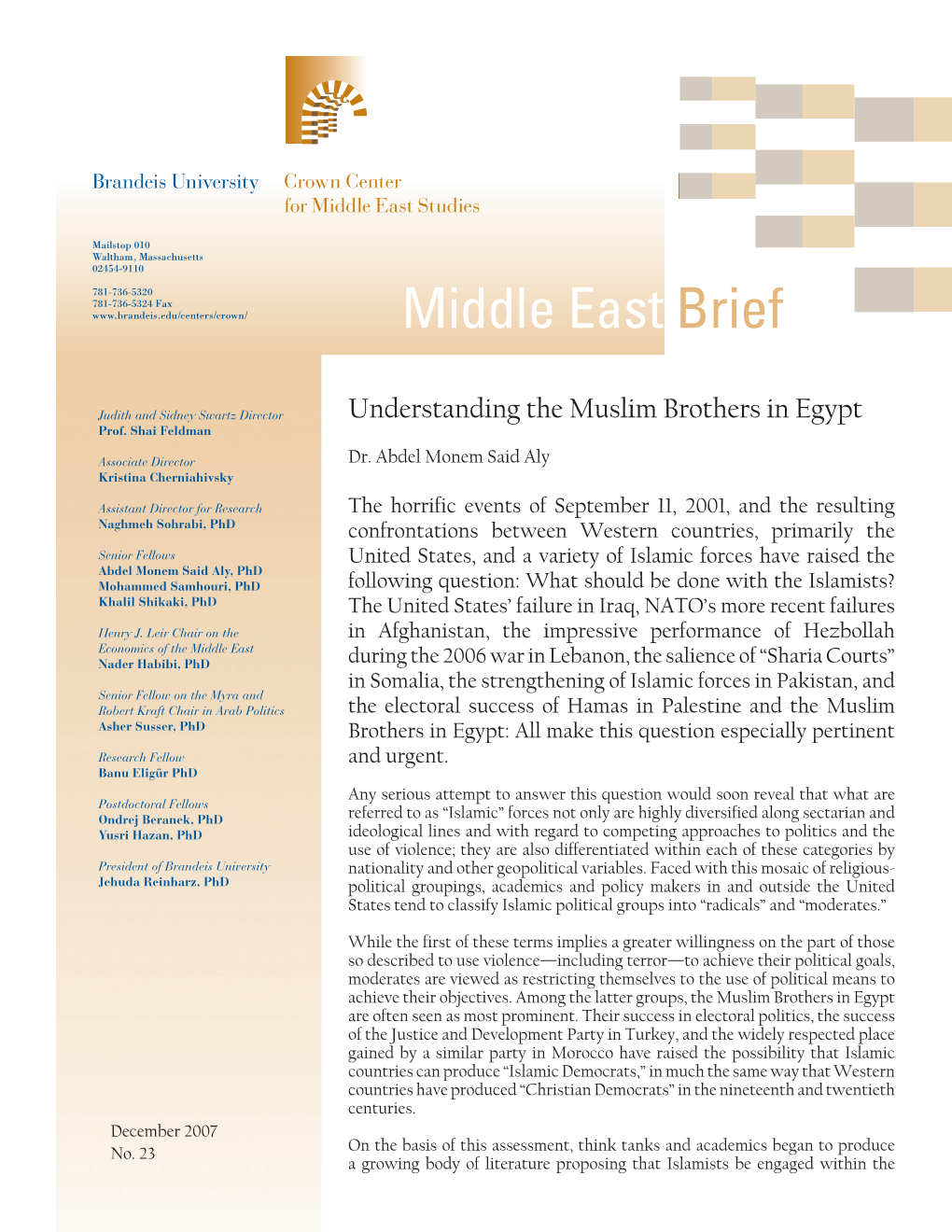 READ Middle East Brief 23