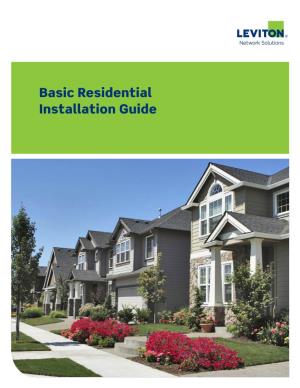 Basic Residential Installation Guide Table of Contents