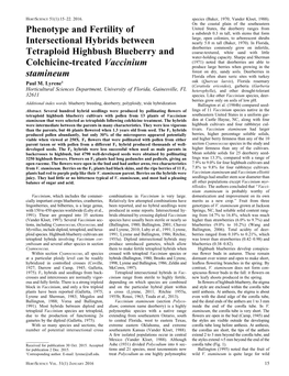 Phenotype and Fertility of Intersectional Hybrids Between