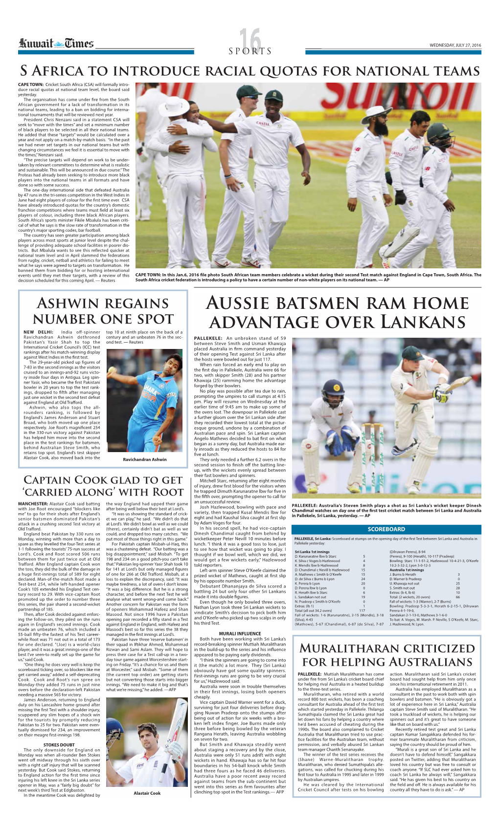 Aussie Batsmen Ram Home Advantage Over Lankans