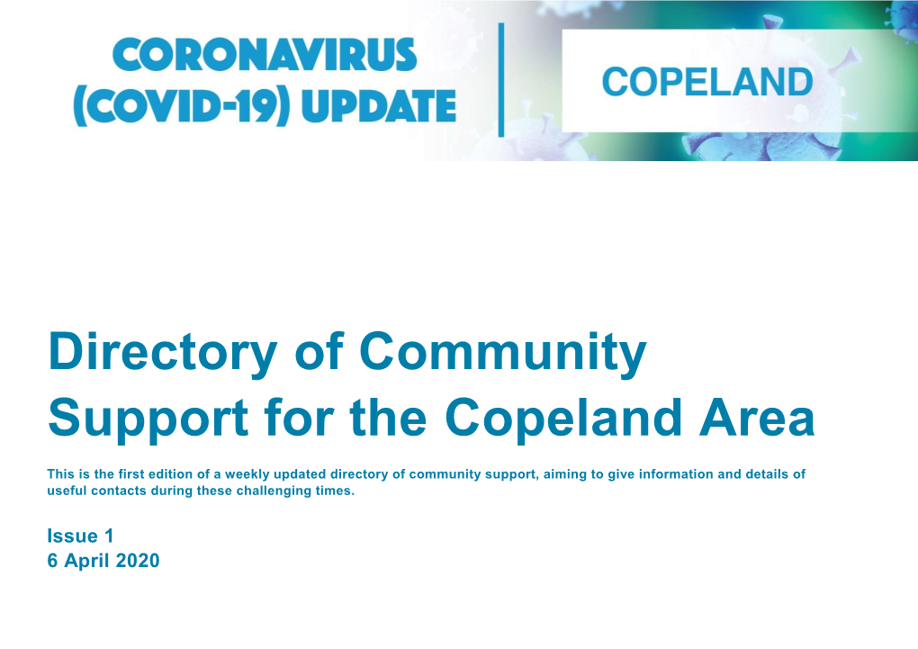 Directory of Community Support for the Copeland Area