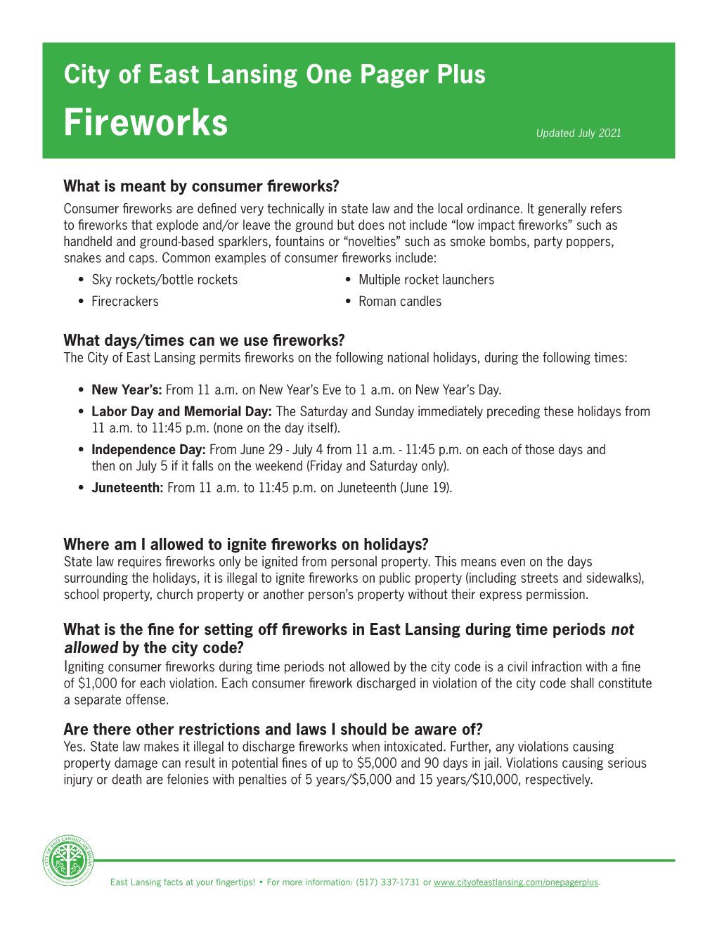 Fireworks Updated July 2021