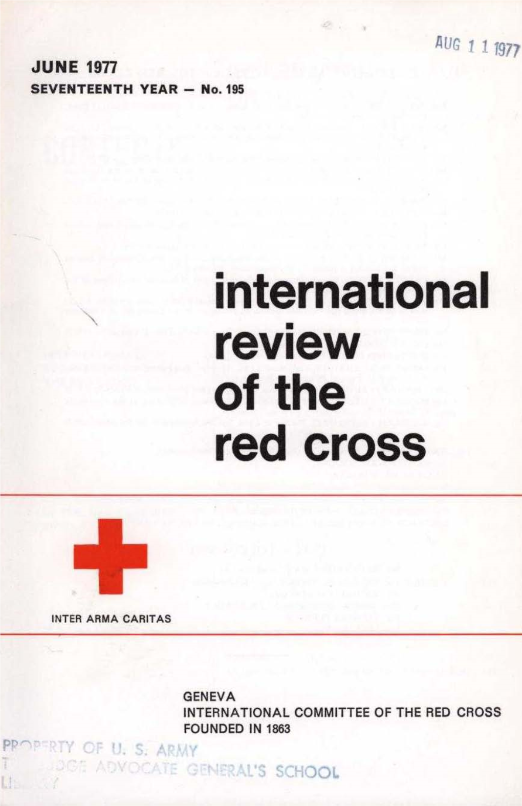 International Review of the Red Cross, June 1977, Seventeenth Year
