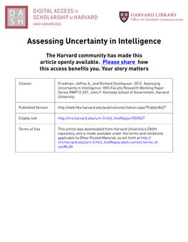 Assessing Uncertainty in Intelligence