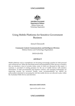 Using Mobile Platforms for Sensitive Government Business