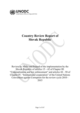 Country Review Report of Slovak Republic