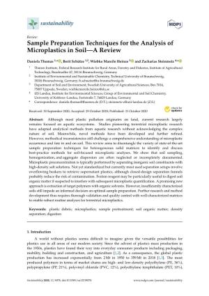 Sample Preparation Techniques for the Analysis of Microplastics in Soil—A Review