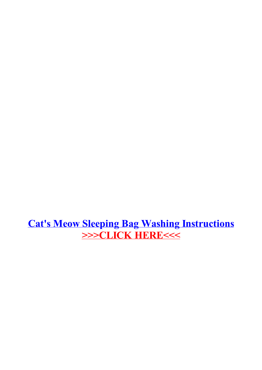 Cat's Meow Sleeping Bag Washing Instructions