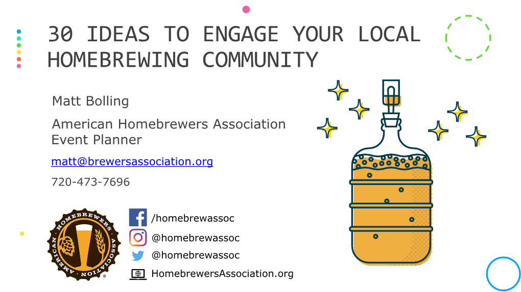 30 Ideas to Engage Your Local Homebrewing Community