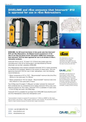 Intersorb® 812 Is Approved for Use in Revo Rebreathers
