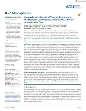 Comprehensive Record of Volcanic Eruptions in The