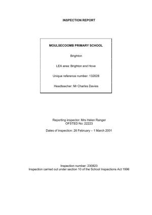 Inspection Report Moulsecoomb Primary