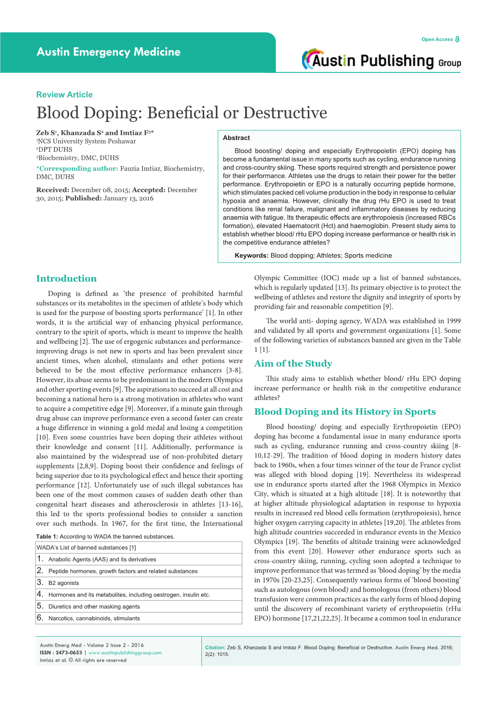 Blood Doping: Beneficial Or Destructive