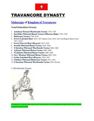Travancore Dynasty