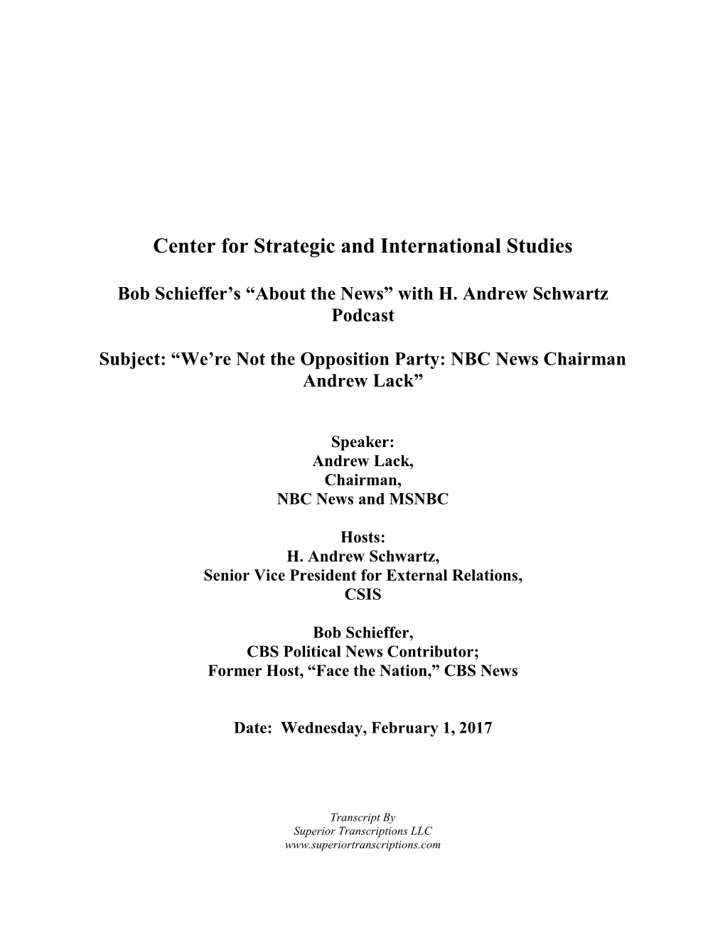 Center for Strategic and International Studies