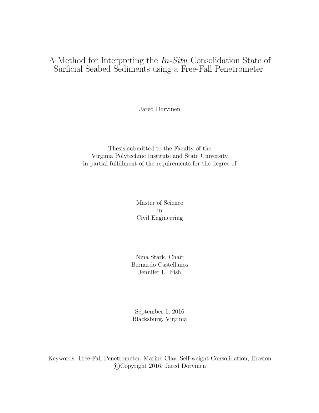 A Method for Interpreting the In-Situ Consolidation State of Surficial