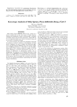 Karyotype Analysis of Sitka Spruce, Picea Sitdiensis (Bong.) Carr.')