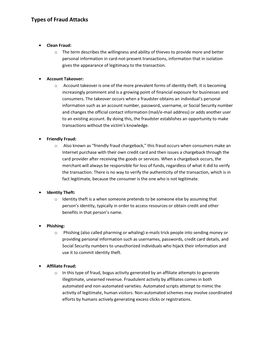 Types of Fraud Attacks