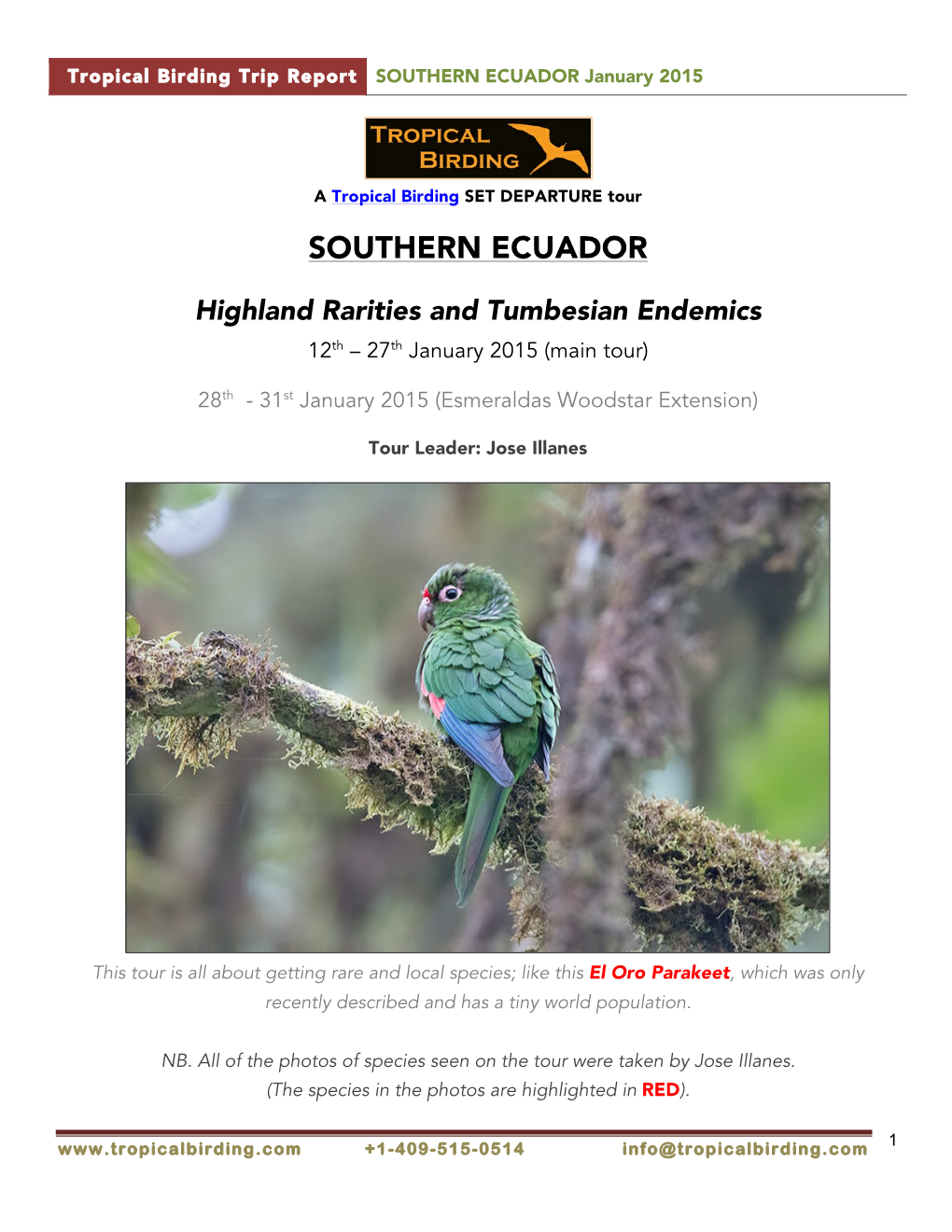 SOUTHERN ECUADOR January 2015