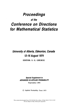 Directions for Mathematical Statistics