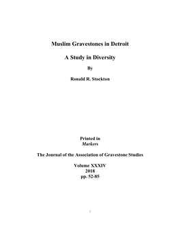 Muslim Gravestones in Detroit a Study in Diversity