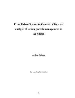 From Urban Sprawl to Compact City – an Analysis of Urban Growth Management in Auckland