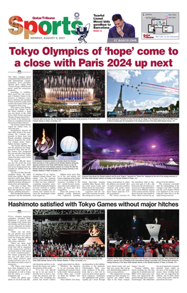 Tokyo Olympics of ‘Hope’ Come to a Close with Paris 2024 up Next DPA Tokyo