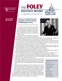 THE FOLEY INSTITUTE REPORT the Thomas S