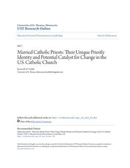 Married Catholic Priests: Their Niqueu Priestly Identity and Potential Catalyst for Change in the U.S
