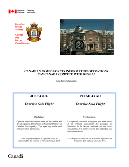 Canadian Armed Forces Information Operations Can Canada Complete with Russia
