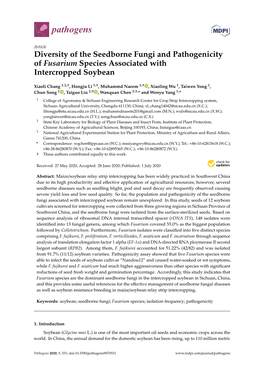 Diversity of the Seedborne Fungi and Pathogenicity of Fusarium Species Associated with Intercropped Soybean