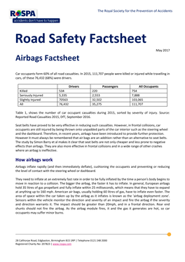 Seat Belts Advice Factsheet June 2016