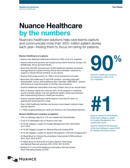 Nuance Healthcare by the Numbers