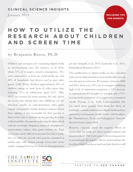 How to Utilize the Research on Children and Screen Time