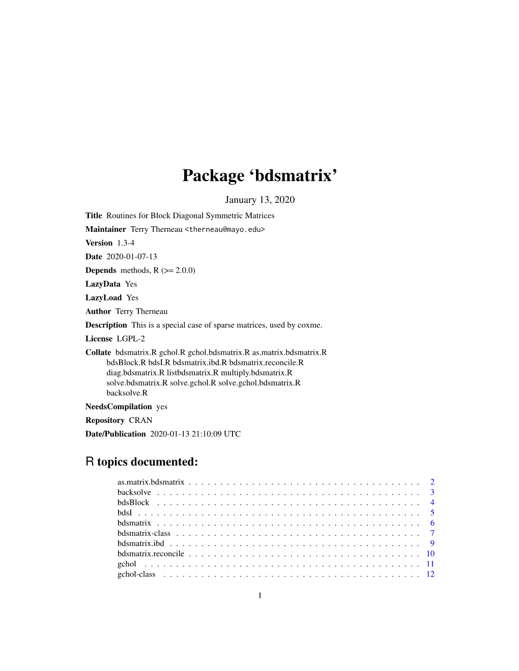 Package 'Bdsmatrix'