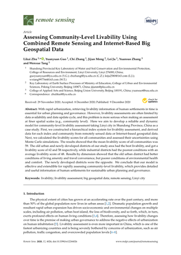 Assessing Community-Level Livability Using Combined Remote Sensing and Internet-Based Big Geospatial Data