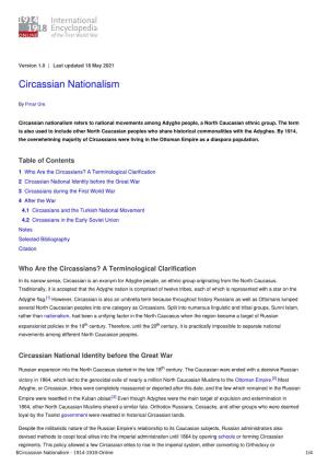 Circassian Nationalism | International Encyclopedia of the First World War