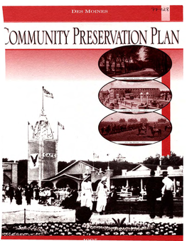 Des Moines Community Preservation Plan Is a Conceptual Framework Document Dealing with the Community's Historic, Architectural and Natural Resources