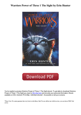 Warriors Power of Three 1 the Sight by Erin Hunter